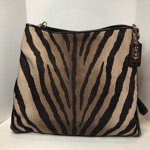 Coach Madison Phoebe zebra print hobo bag